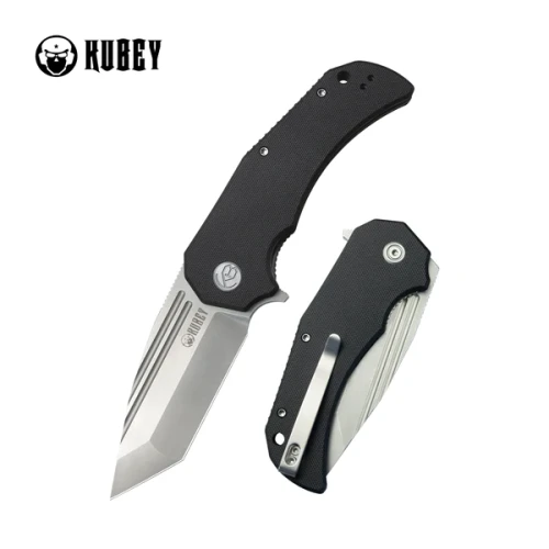 Nóż składany Kubey Bravo One Tanto Black G10, Bead Blasted AUS-10 by Mikkel Willumsen (KU318A)-1 50464