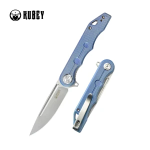 Nóż składany Kubey Mizo Blue Micarta, Bead Blasted AUS-10 by Tiguass (KU312O)