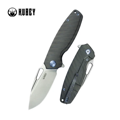 Nóż składany Kubey Tityus Flame Titanium, Bead Blasted 14C28N (KB360E)-1 50478