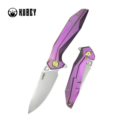 Nóż składany Kubey Nova Purple Titanium, Bead Blasted 14C28N (KB235D)-1 50487