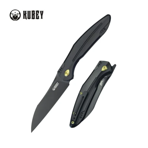 Nóż składany Kubey Barracuda Black Titanium, Black Coated M390 by Parsons Bladeworks (KB299B)-1 50491