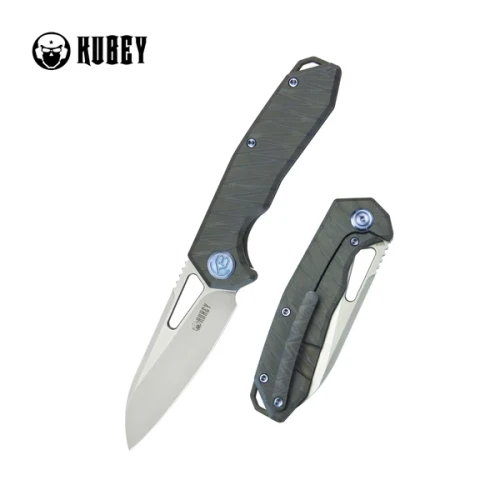Nóż składany Kubey Vagrant Flame Titanium, Bead Blasted CPM S35V by Maksim Tkachuk (KB284E)-1 50522