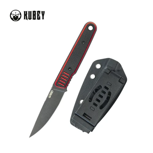 Nóż Kubey JL Red/Black G10, Black Stonewashed 14C28N by Justin Lundquist (KU356A)-1 50528