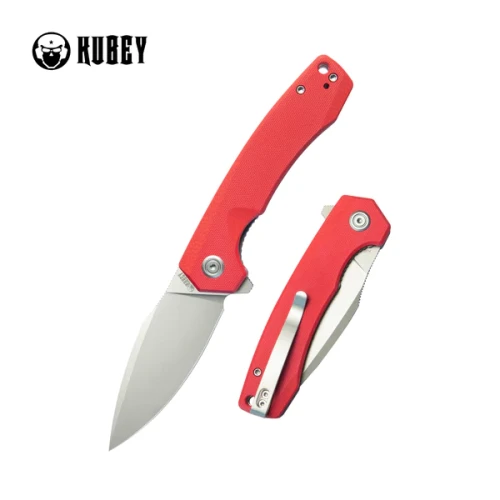 Nóż składany Kubey Calyce Red G10, Bead Blasted AUS-10 (KU901J)-1 50537
