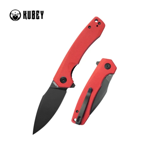 Nóż składany Kubey Calyce Red G10, Black Stonewashed AUS-10 (KU901I)-1 50538