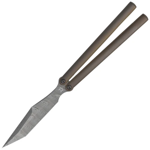 Nóż motylkowy Fox PHI Bronze Titanium, Damasteel Super Dense Twist by Vincenzo Fiore (FX-570 TiD)-1 50560