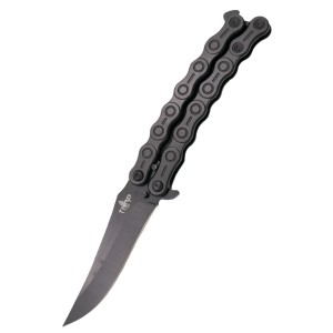 Nóż składany motylek Third Balisong Chain Design Black Stainless Steel Black 420 (K2819BK)