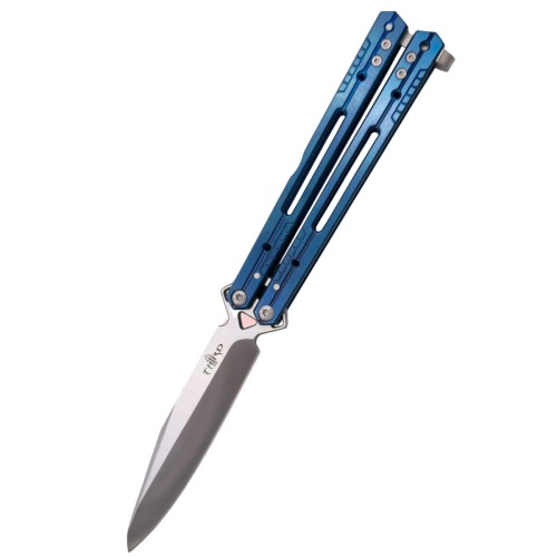 Nóż składany motylek Third Balisong Blue Titanium Stainless Steel, Satin 420 (K2920A)-1 50618
