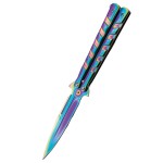 Nóż składany motylek Third Balisong Rainbow Stainless Steel Rainbow 420 (16100W)