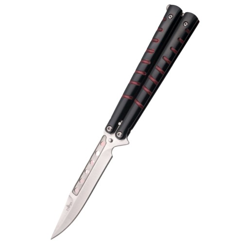 Nóż składany motylek Third Balisong Black / Red Stainless Steel, Satin 420 (16071R)-1 50622