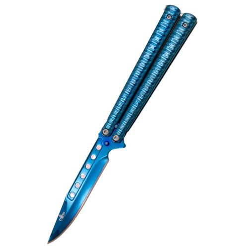 Nóż składany motylek Third Balisong Blue Titanium Stainles Steel, Blue Titanium (16071A)-1 50624