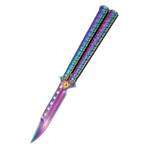 Nóż składany motylek Third Balisong Rainbow Stainless Steel, Rainbow (16071W)-1 50625
