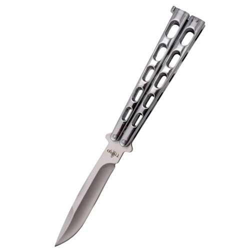 Nóż składany motylek Third Balisong Silver Stainless Steel, Satin (K2919B)-1 50630