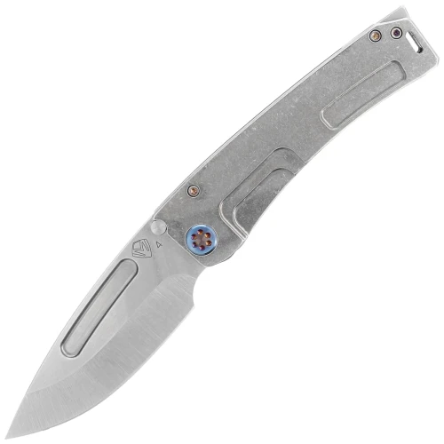 Nóż składany Medford Marauder-H Drop Point, Tumbled Titanium, Flamed HW/Clip, NP3 Breaker, Tumbled S45VN by Greg Medford (MK045STD-01TM-TFCF-BN)-1 50661
