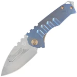 Nóż składany Medford Praetorian Genesis T Drop Point, Blue Titanium, Bronze HW, Std Clip, NP3 Breaker, Tumbled S45VN (MK029STD-37A1-T1CS-BN)