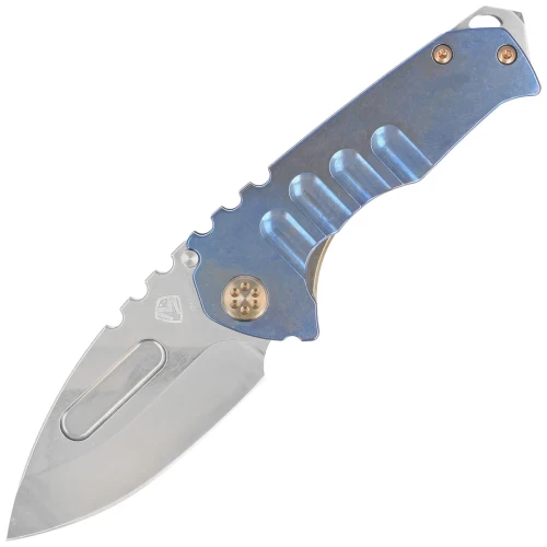 Nóż składany Medford Praetorian Genesis T Drop Point, Blue Titanium, Bronze HW, Std Clip, NP3 Breaker, Tumbled S45VN (MK029STD-37A1-T1CS-BN)-1 50662