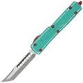 Nóż automatyczny OTF Microtech UTX-70 Bounty Hunter Hellhound T/E Signature Distressed Green Aluminium, Stonewashed M390 by Tony Marfione (419-10BH)-1 50664