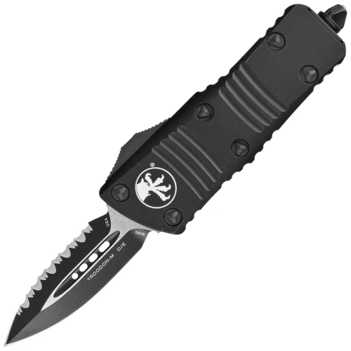 Nóż automatyczny OTF Microtech Mini Troodon D/E Black Aluminium, Black by Tony Marfione (238-3T)-1 50682