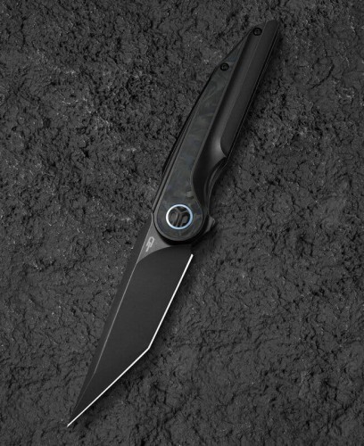 Nóż Bestech Blind Fury Black Stonewashed Titanium / Blue Marble CF, Black Stonewashed M390 by Grzegorz Grabarski (BT2303F)-1 50685