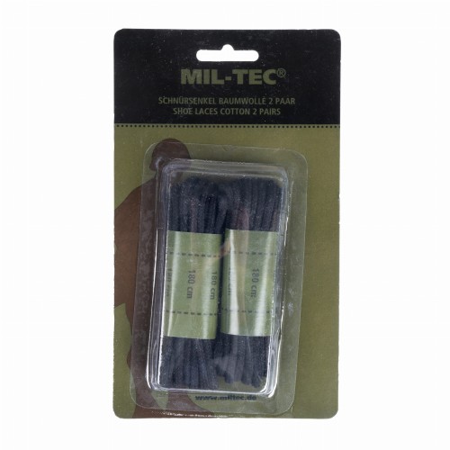 Sznurówki Mil-Tec 180 cm bawełniane czarne-1 50864