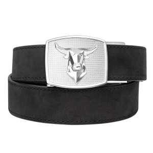 Pas Kore Essentials Bull Buckle Black Buffalo Leather Gun Belt