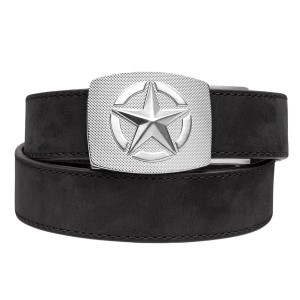 Pas Kore Essentials Star Buckle Black Buffalo Leather Gun Belt