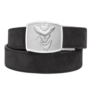 Pas Kore Essentials Cowboy Buckle Black Buffalo Leather Gun Belt