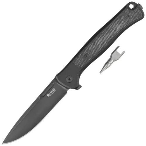 Nóż składany LionSteel Skinny Black Aluminium/Black Canvas Micarta, Old Black MagnaCut by Molletta (SK01A BB)-1 51221