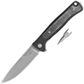 Nóż składany LionSteel Skinny Black Aluminium/Black Canvas Micarta, Stonewashed MagnaCut by Molletta (SK01A BS)-1 51223