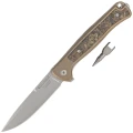 Nóż składany LionSteel Skinny Bronze Titanium/Gold Dark Matter Carbon Fiber, Stonewashed MagnaCut by Molletta (SK01 BR)-1 51225