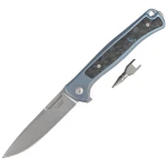 Nóż składany LionSteel Skinny Blue Titanium/Blue Dark Matter Carbon Fiber, Stonewashed MagnaCut by Molletta (SK01 BL)