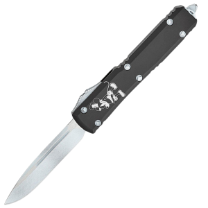 Nóż automatyczny OTF Microtech Ultratech S/E Steamboat Willie Signature Black Aluminium Antique White M390 by Tony Marfione (121-1SB)