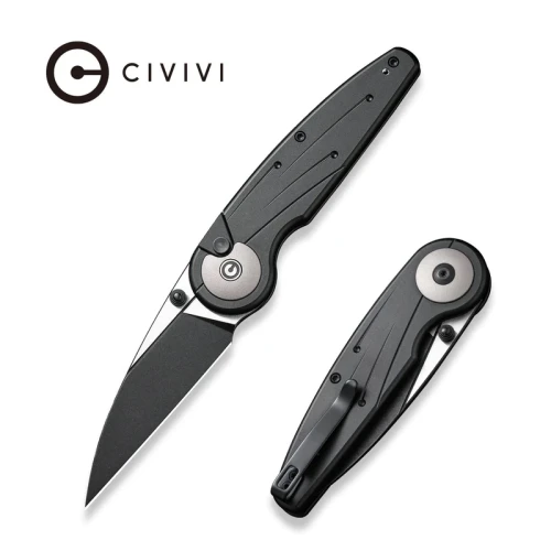 Nóż składany Civivi Starflare Black Aluminium, Black Stonewashed/Satin Nitro-V (C23052-1)-1 51618