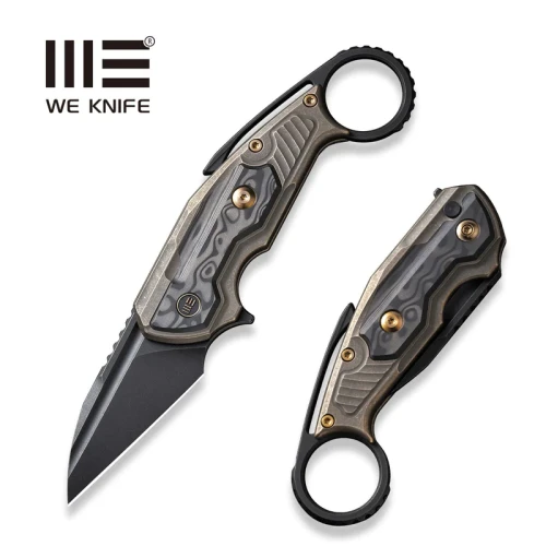 Nóż składany WeKnife Yardbird Bronze Titanium/Rose Carbon Fiber, Black Stonewashed CPM 20CV by Maciej Torbé (WE22021-2)-1 51648