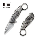 Nóż składany WeKnife Yardbird Gray Titanium/Aluminium Foil Carbon Fiber Hand Rubbed Satin CPM 20CV by Maciej Torbé (WE22021-3)