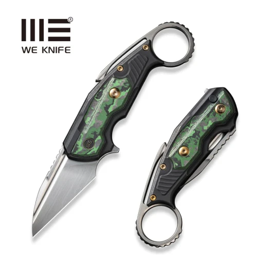 Nóż składany WeKnife Yardbird Black Titanium/Jungle Wear Fat Carbon, Hand Rubbed Satin CPM 20CV by Maciej Torbé (WE22021-4)-1 51650