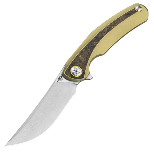 Nóż składany Bestech Sambac Dark Gold Carbon, Titanium, Stonewashed/Satin Magnacut by Ostap Hel (BT2402A)-1 51706