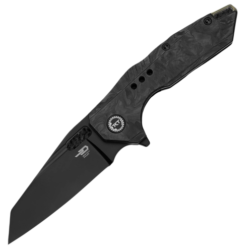 Nóż składany Bestech Nyxie Black Marble Carbon Fiber/Titanium, Black DLC S35VN by Toddknifeandtool (BT2308D)-1 51710