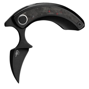 Nóż składany Bestech Strelit Black Titanium/Marble Carbon Fiber, Black Stonewashed M390 by Ostap Hel (BT2103F)