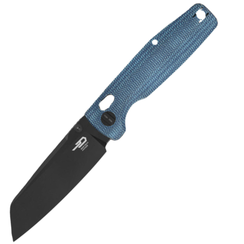 Nóż składany Bestech Slasher Blue Micarta, Black Stonewashed D2 (BG56C-2)-1 51733