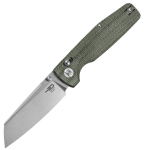 Nóż składany Bestech Slasher Green Micarta Stonewashed D2 (BG56B-1)
