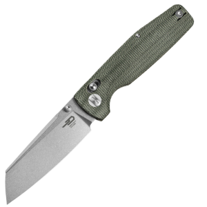 Nóż składany Bestech Slasher Green Micarta Stonewashed D2 (BG56B-1)