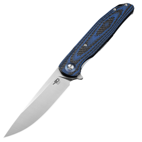 Nóż składany Bestech Ascot Black/Blue Carbon Fiber/G10, Satin D2 (BG19C)-1 51766