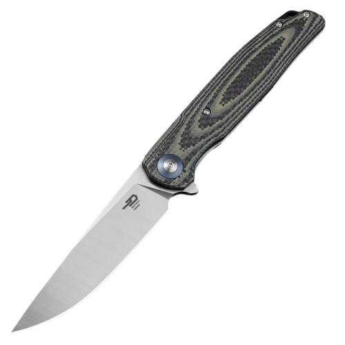 Nóż składany Bestech Ascot Black/Beige Carbon Fiber/G10, Satin D2 (BG19B)-1 51767