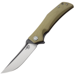 Nóż składany Bestech Scimitar Beige G10, Grey Titanized/Satin D2 (BG05C-2)