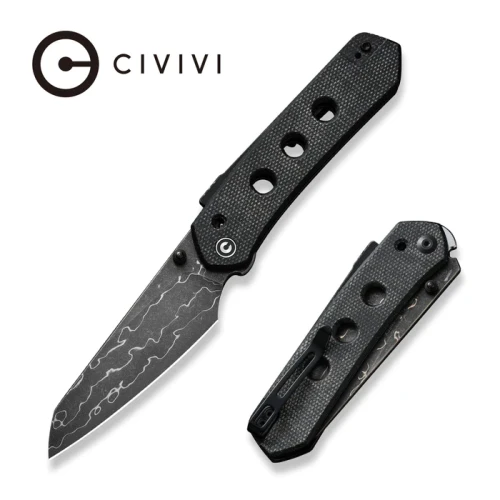 Nóż składany Civivi Vision FG Black Canvas Micarta, Damascus by Snecx Tan (C22036-DS2)-1 51799
