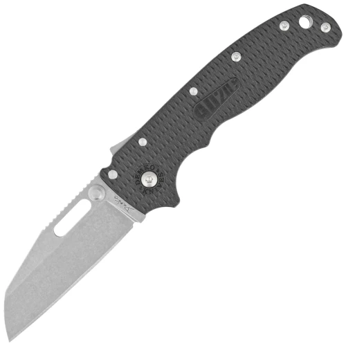 Nóż składany Demko AD20.5 Shark Foot Black Grivory, Stonewashed D2 by Andrew Demko (205-BLK-D2-EP)-1 51816