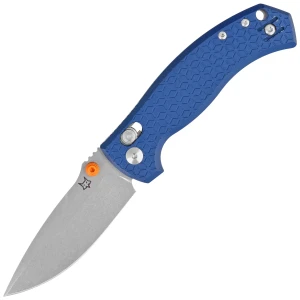 Nóż składany Fox Anzu Blue Aluminium Stonewashed MagnaCut by Les George (FX-560 ALOR)