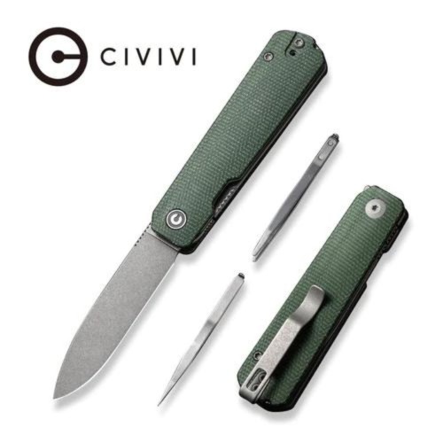 Nóż składany Civivi Sendy Green Canvas Micarta, Gray Stonewashed Nitro-V by Ben Petersen (C21004A-1)-1 51860
