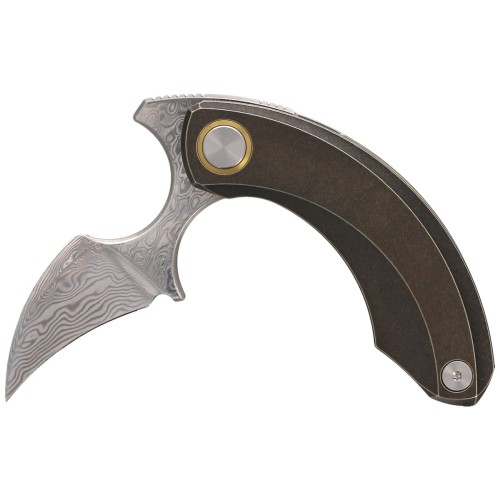Nóż składany Bestech Strelit Bronze Stonewashed Titanium, Damascus by Ostap Hel (BT2103J)-1 51937